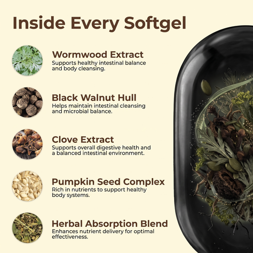 Wormwood Black Walnut Cloves Softgel
